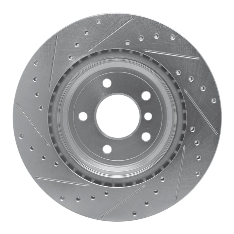 R1 06-15 BMW 335XI Rear Right Drilled & Slotted Silver Brake Rotor
