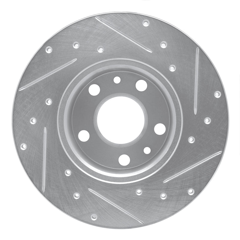 R1 72-78 Volkswagen Type 2 Front Left Drilled & Slotted Silver Brake Rotor