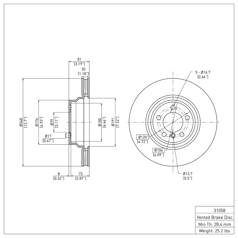 R1 02-08 BMW 750LI Front Brake Rotor