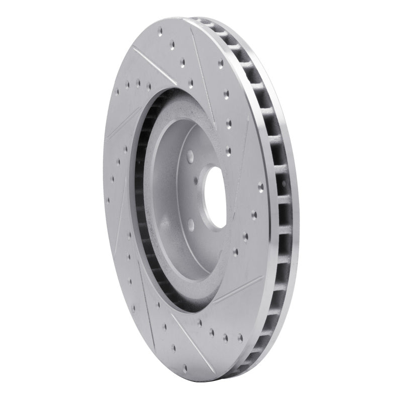 R1 19-23 Subaru ASCENT Front Left Drilled & Slotted Silver Brake Rotor
