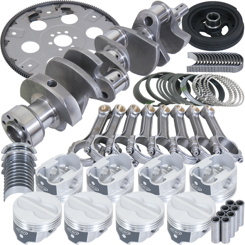 Eagle Chevy 350 1Pc 3.750in Crank 5.700in I-Beam Rod 4.000in Pistons 168 Tooth FP Balanced Assembly