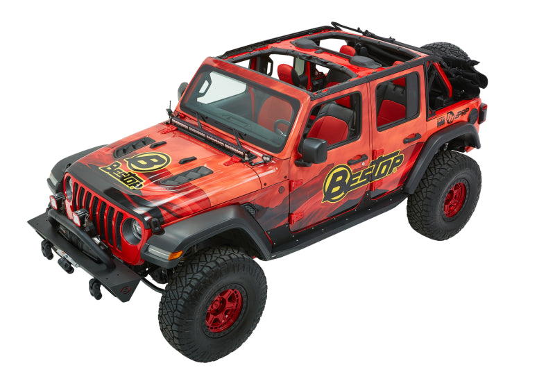 Bestop 18-26 Jeep Wrangler JL 4-Door Trektop Ultra (Premium Black Twill)