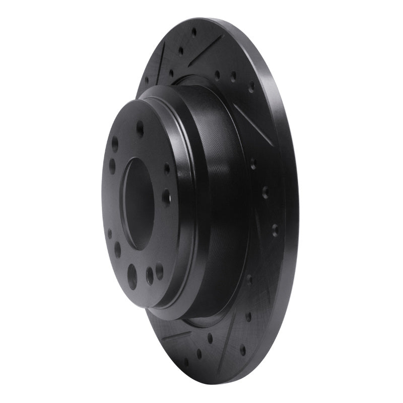 R1 99-01 Acura RL Rear Left Drilled & Slotted Black Brake Rotor