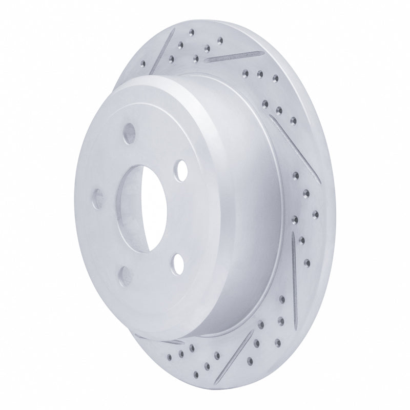 R1 07-18 Jeep Wrangler Rear Left Drilled & Slotted Geo-Carbon Rotor