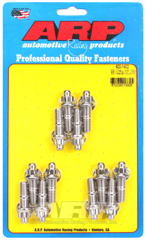 ARP SB Chevy 3/8 12pt SS Header Stud Kit