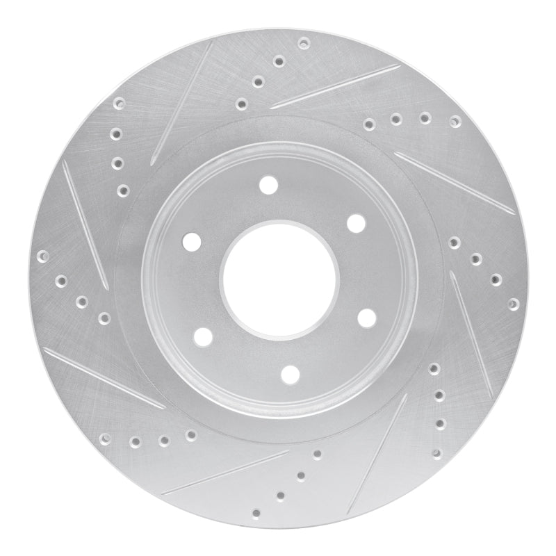 DFC 05-07 Infiniti QX56 Front Right Drilled & Slotted Silver Brake Rotor