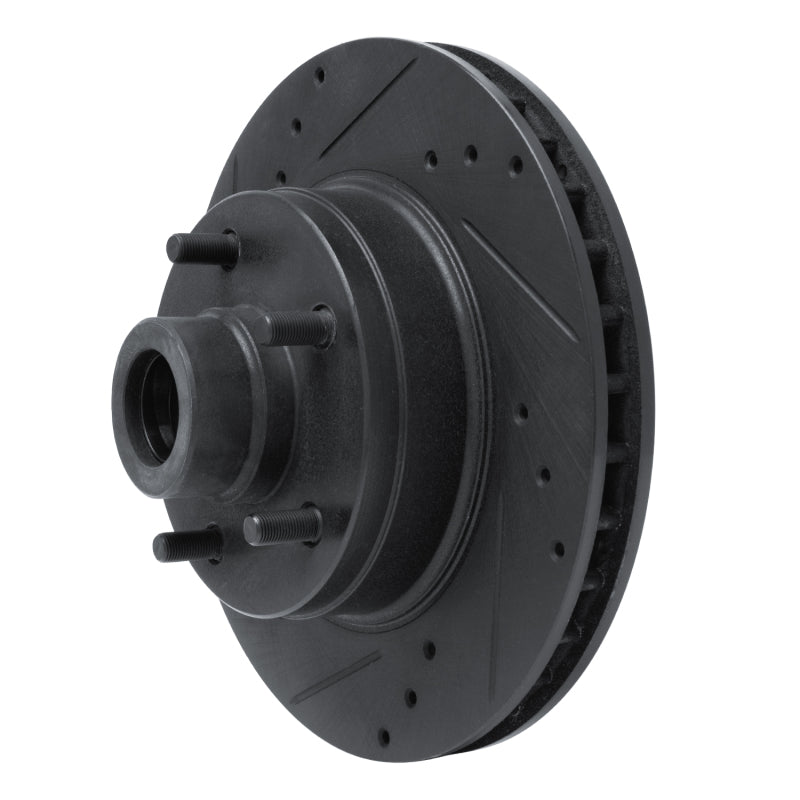R1 73-73 Ford Gran Torino Front Left Drilled & Slotted Black Brake Rotor