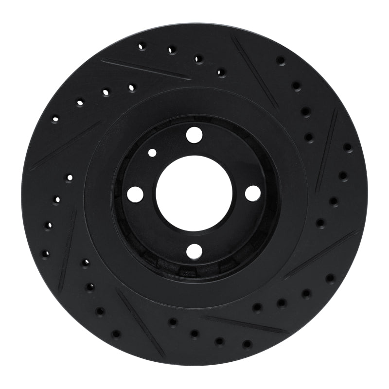 R1 90-93 Volkswagen CORRADO Front Left Drilled & Slotted Black Brake Rotor