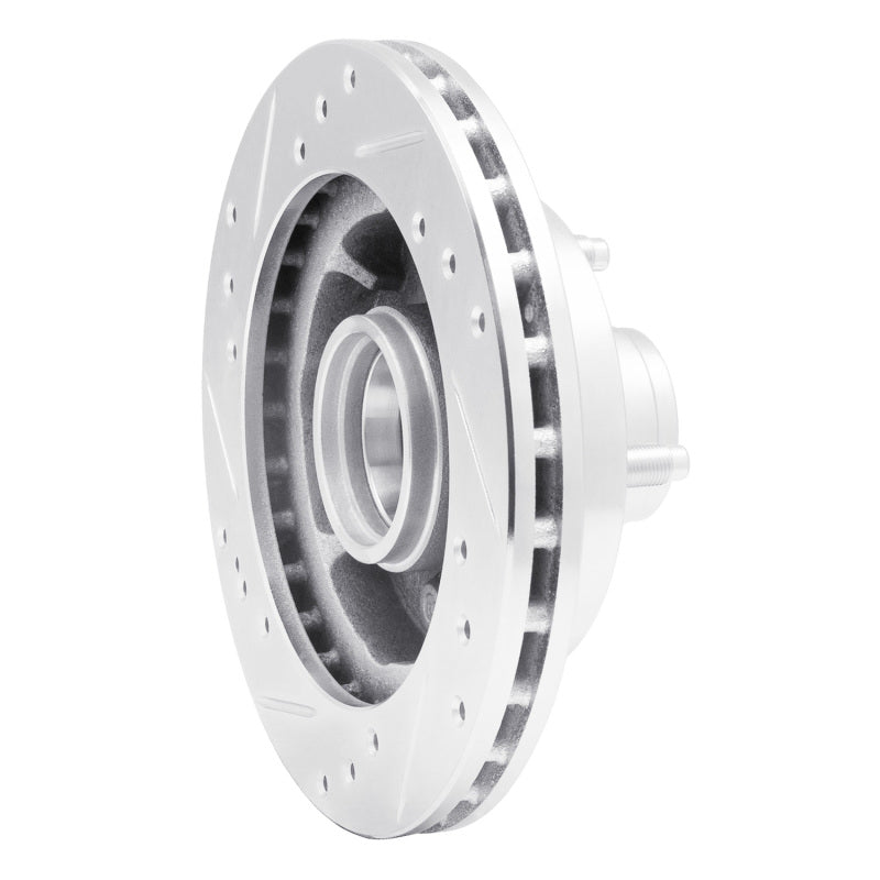 R1 1974-1980 Ford Pinto Front Right Drilled & Slotted Silver Brake Rotor