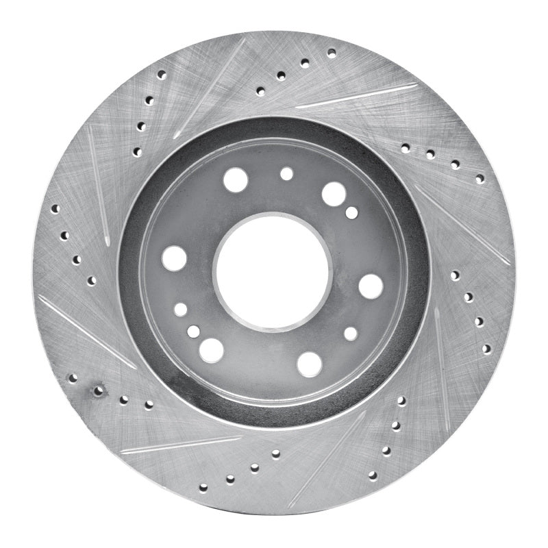R1 05-19 Chevrolet Silverado 1500 Front Right Drilled & Slotted Silver Brake Rotor