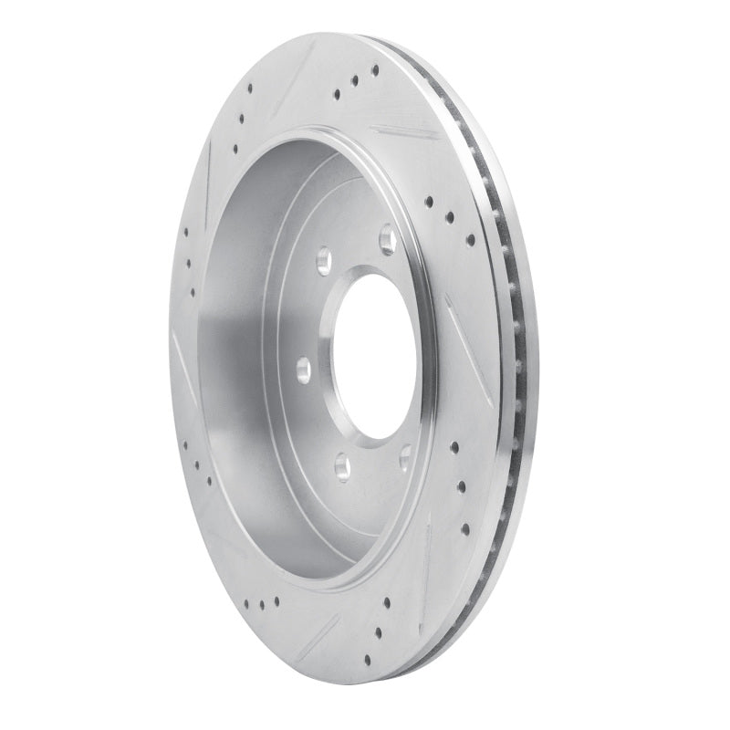 R1 02-06 Ford Expedition Rear Right Drilled & Slotted Silver Brake Rotor
