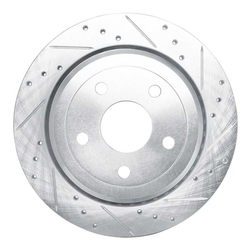 R1 11-25 Dodge Durango Rear Right Drilled & Slotted Silver Brake Rotor