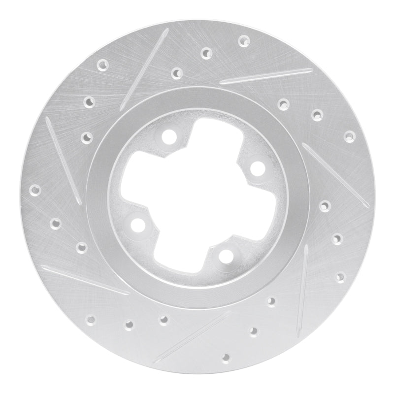 R1 81-88 Nissan Maxima Front Right Drilled & Slotted Silver Brake Rotor