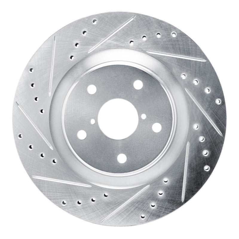 R1 2020-2025 Subaru WRX Front Left Drilled & Slotted Silver Brake Rotor