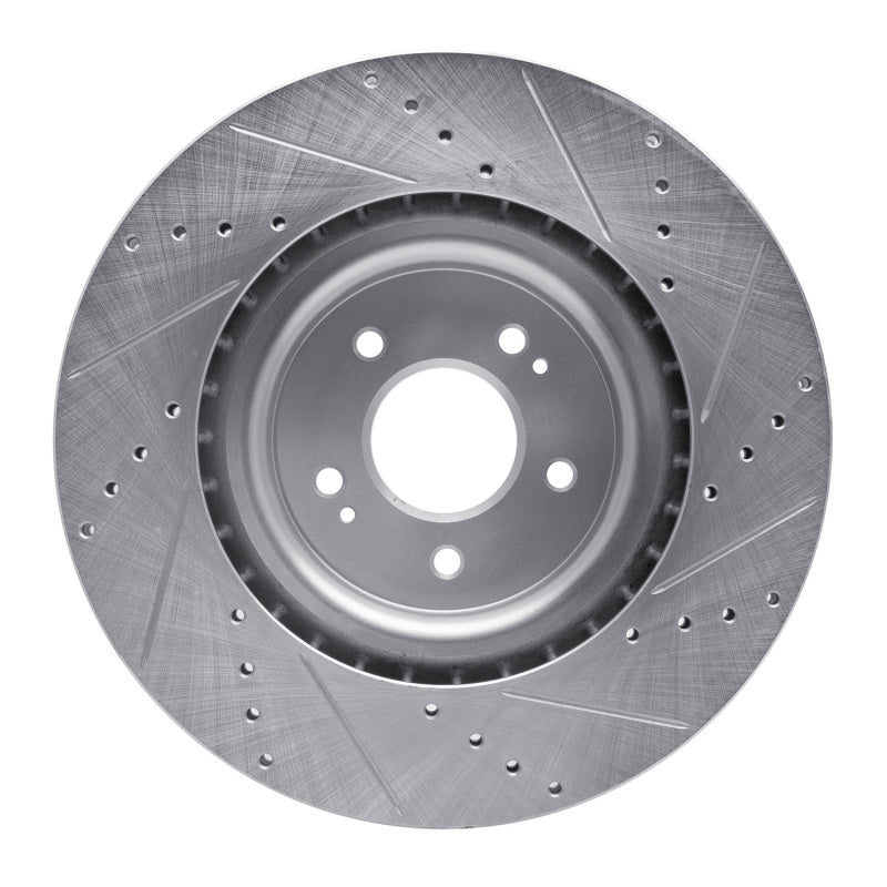DFC 18-22 Genesis G70 Front Left Drilled & Slotted Silver Brake Rotor