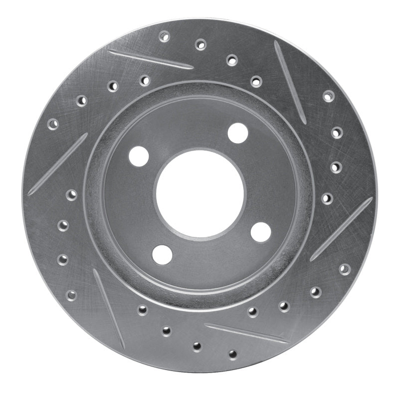 R1 81-87 Chrysler Town & Country Front Left Drilled & Slotted Silver Brake Rotor