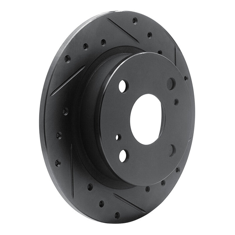 R1 79-81 Toyota Celica Rear Right Drilled & Slotted Black Brake Rotor