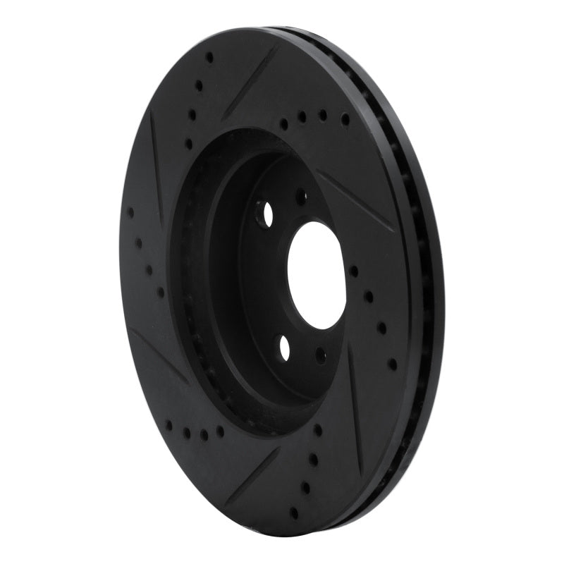 R1 04-06 Scion XB Front Right Drilled & Slotted Black Brake Rotor