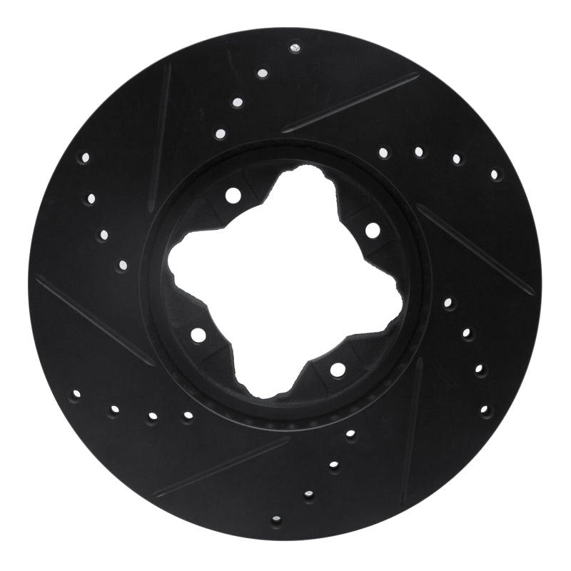 R1 92-98 Acura TL Front Right Drilled & Slotted Black Brake Rotor
