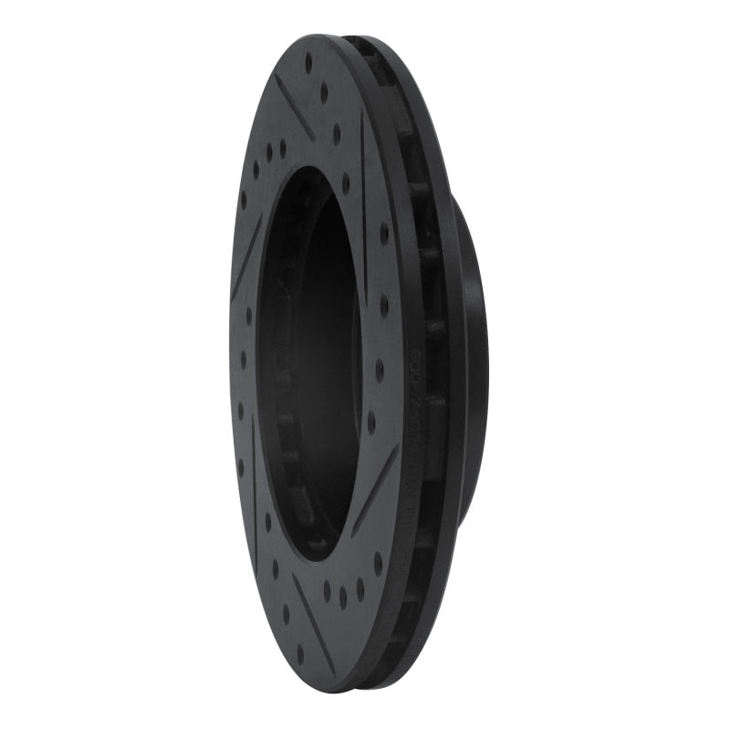 R1 86-89 Toyota Celica Front Right Drilled & Slotted Black Brake Rotor