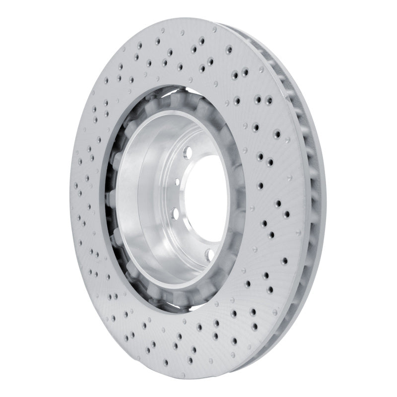 R1 16-23 Porsche 718 Cayman Right Rear Drilled Carbon Alloy GeoMET Rotor