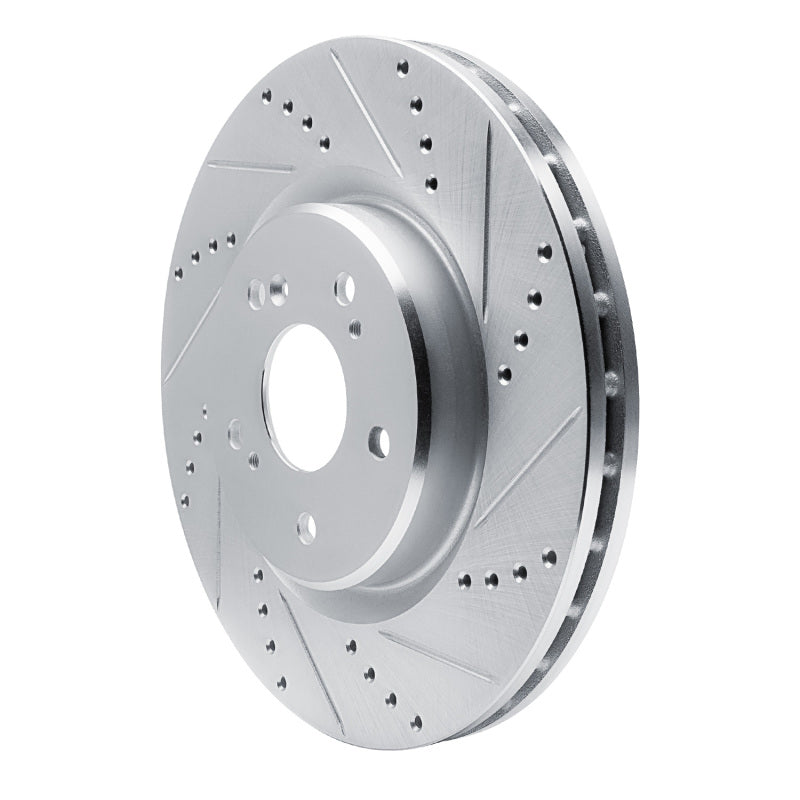 R1 2019-2025 Acura RDX Front Right Drilled & Slotted Silver Brake Rotor