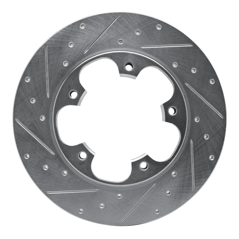 R1 15-25 Ford Transit-250 Rear Left Drilled & Slotted Silver Brake Rotor