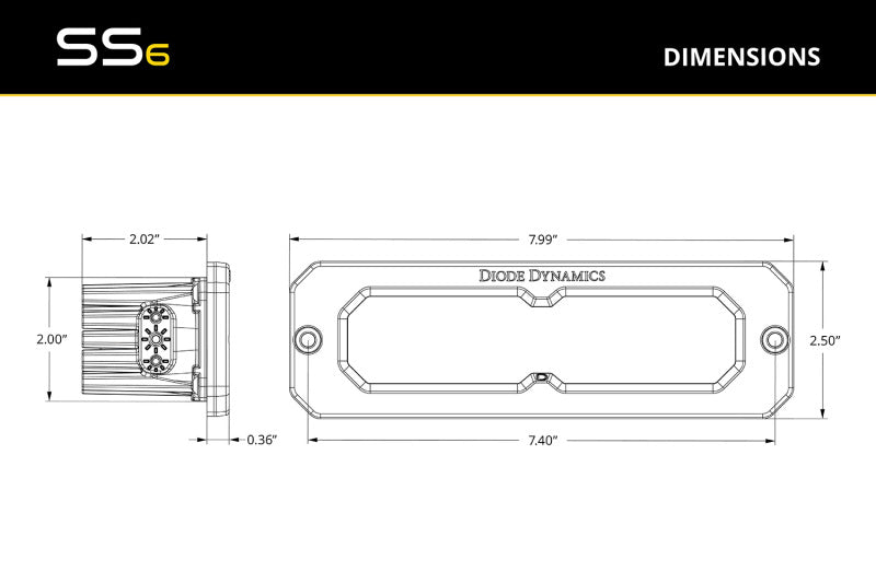 Diode Dynamics SS6 Max White Combo Flush RBL (single) 6000K
