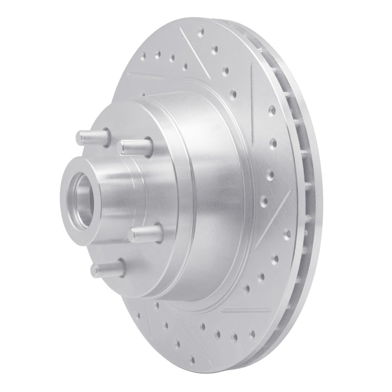 DFC 76-81 Chrysler New Yorker Front Right Drilled & Slotted Silver Brake Rotor