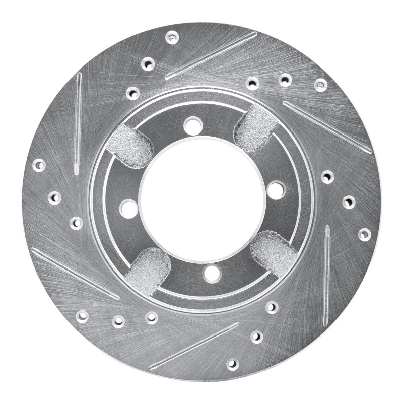 R1 91-92 Mitsubishi Mirage Front Left Drilled & Slotted Silver Brake Rotor
