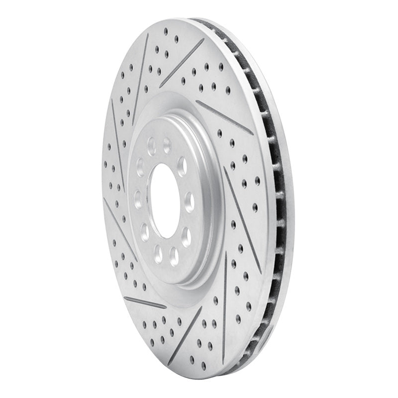 R1 00-06 Audi TT Quattro Front Left Drilled & Slotted Geo-Carbon Rotor