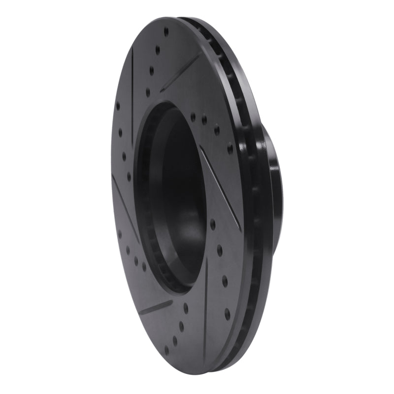 R1 79-85 Mercedes-Benz 380SEL Front Right Drilled & Slotted Black Brake Rotor