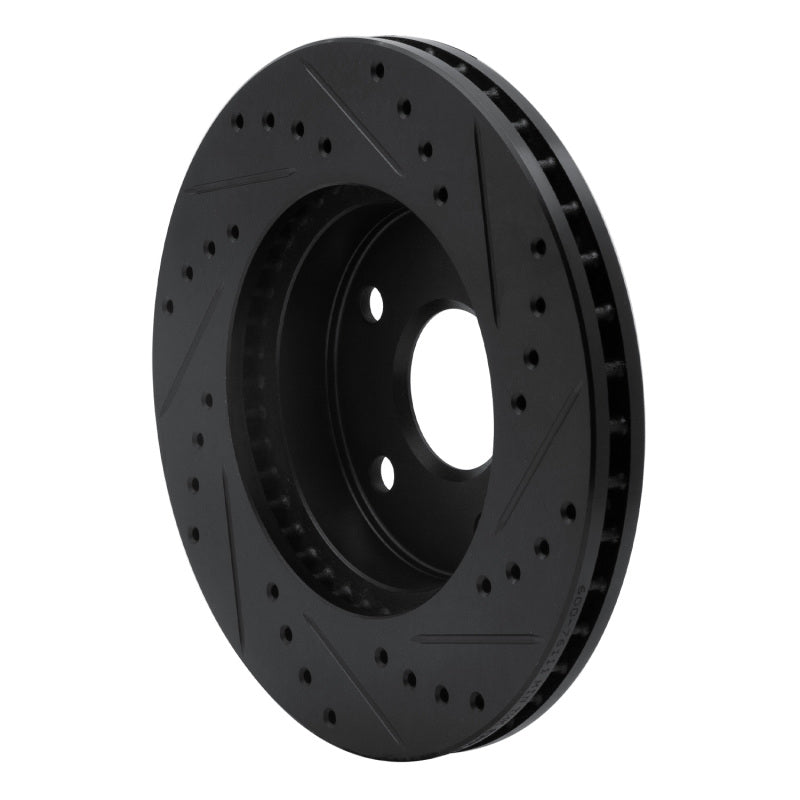 R1 91-96 Toyota Previa Front Left Drilled & Slotted Black Brake Rotor