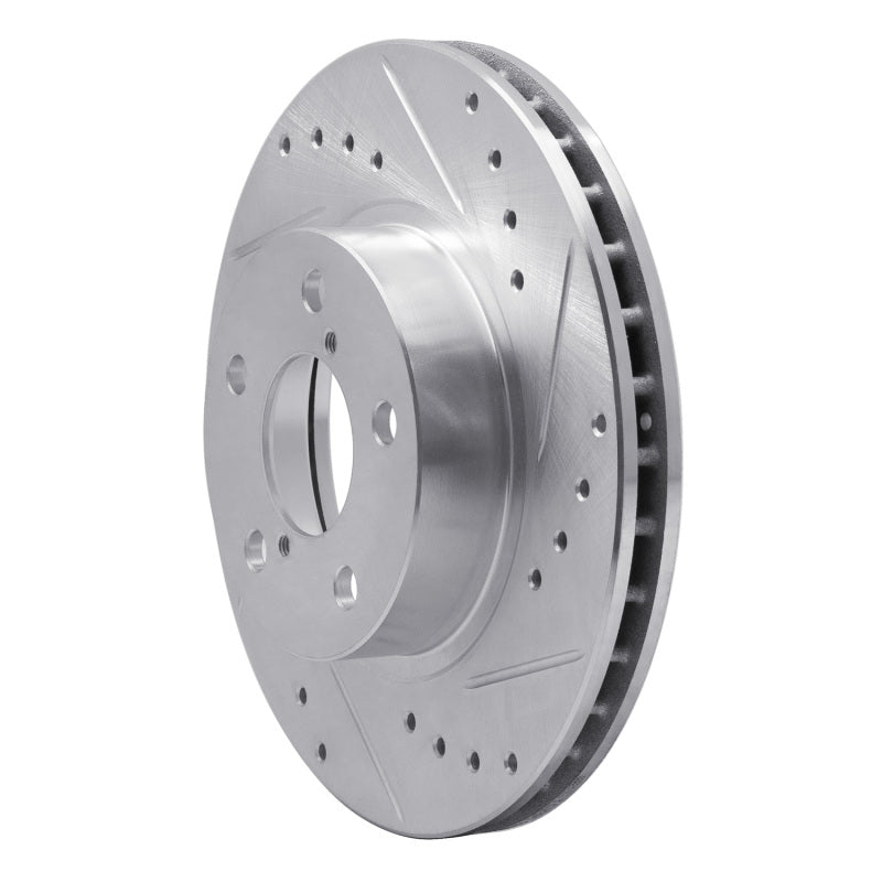 R1 90-01 Subaru Legacy Front Right Drilled & Slotted Silver Brake Rotor