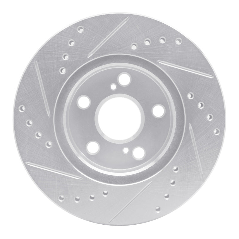 DFC 04-09 Toyota Prius Front Right Drilled & Slotted Silver Brake Rotor