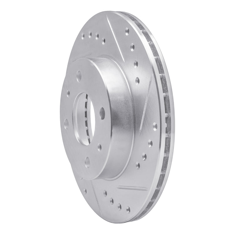 R1 95-00 Nissan Sentra Front Right Drilled & Slotted Silver Brake Rotor