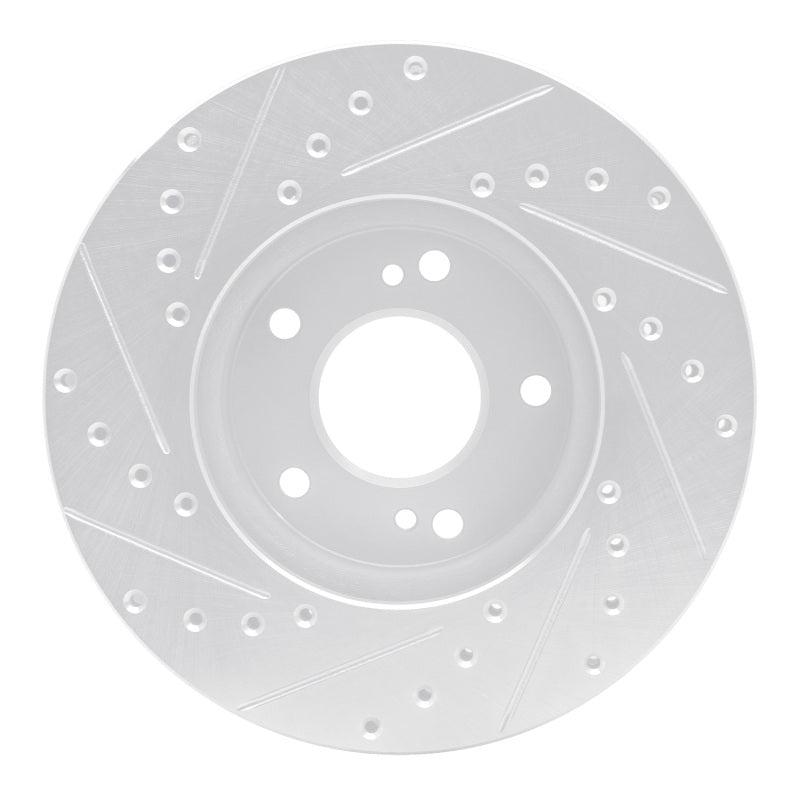 DFC 90-97 Infiniti J30 Front Right Drilled & Slotted Silver Brake Rotor
