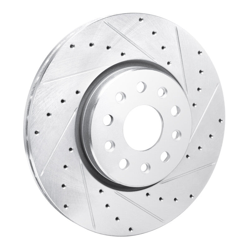 R1 21-25 Dodge Charger Daytona Front Right Drilled & Slotted Silver Brake Rotor