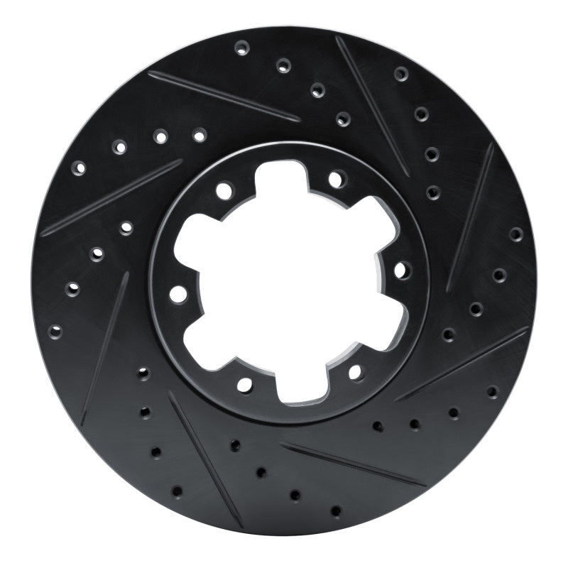 R1 96-04 Infiniti QX4 Front Right Drilled & Slotted Black Brake Rotor