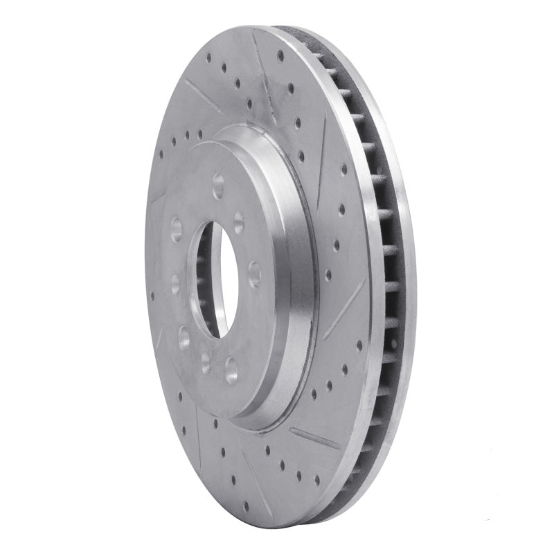 R1 06-16 Buick Lucerne Front Right Drilled & Slotted Silver Brake Rotor