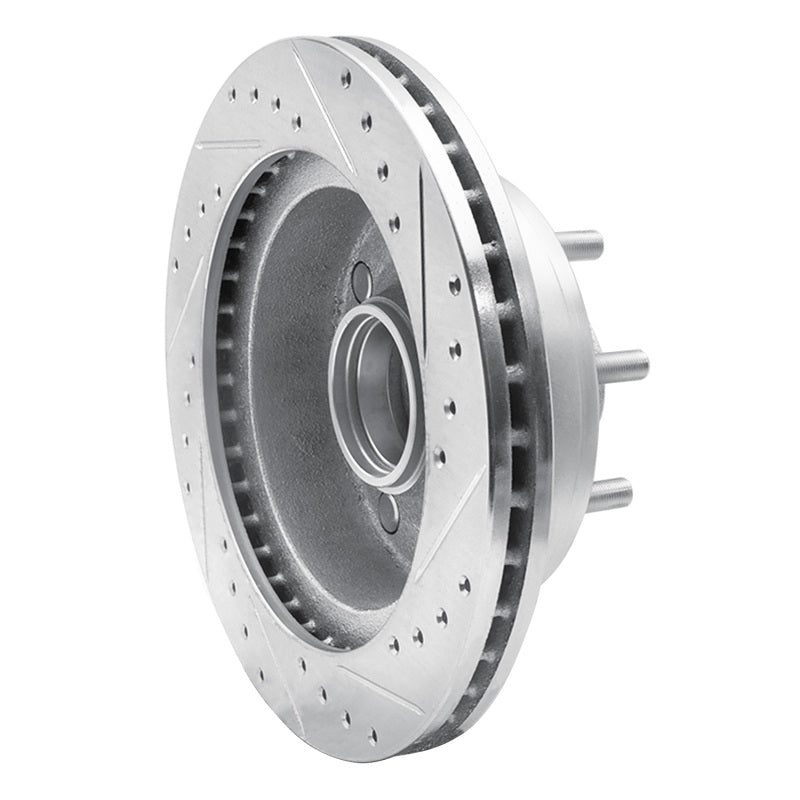 R1 95-04 Ford E-250 Econoline Front Left Drilled & Slotted Silver Brake Rotor
