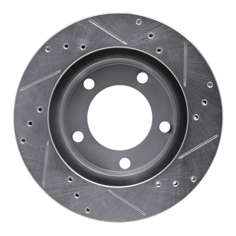 R1 76-93 Ford F-150 4WD Front Left Drilled & Slotted Silver Brake Rotor