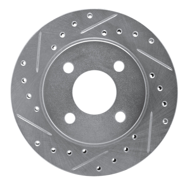 R1 81-87 Chrysler Town & Country Front Left Drilled & Slotted Silver Brake Rotor