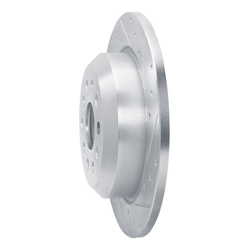 R1 99-04 Jeep Grand Cherokee Front Right Drilled & Slotted Silver Brake Rotor