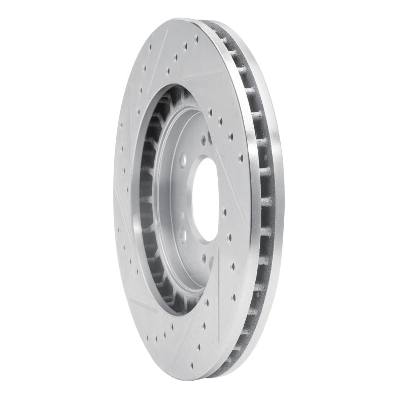DFC 97-05 Acura NSX Front Right Drilled & Slotted Silver Brake Rotor