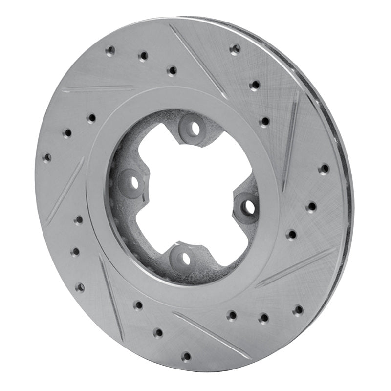 DFC 81-88 Nissan 200SX Front Left Drilled & Slotted Silver Brake Rotor