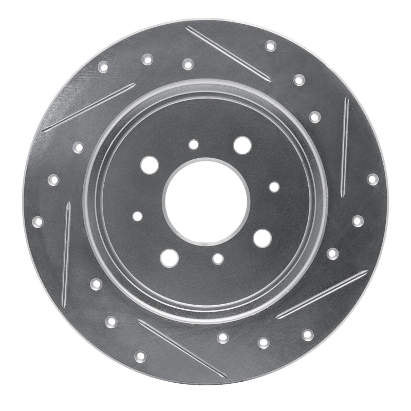 R1 01-05 Acura EL Rear Left Drilled & Slotted Silver Brake Rotor