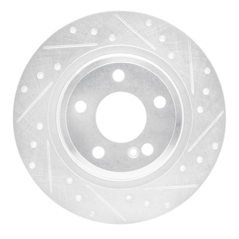 R1 12-20 Mercedes-Benz SLK250 Rear Right Drilled & Slotted Silver Brake Rotor