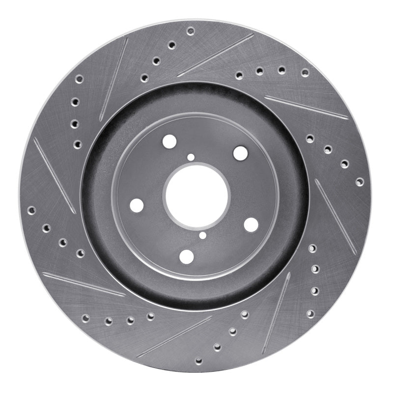R1 19-24 Subaru Forester Front Right Drilled & Slotted Silver Brake Rotor