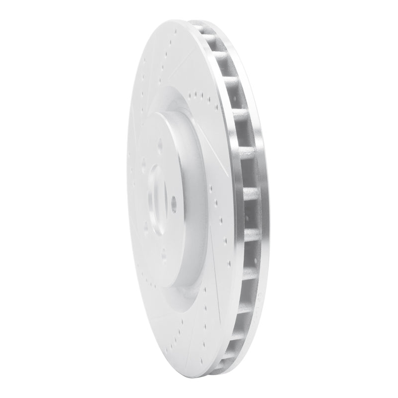 R1 07-14 Ford Mustang Front Left Drilled & Slotted Silver Brake Rotor